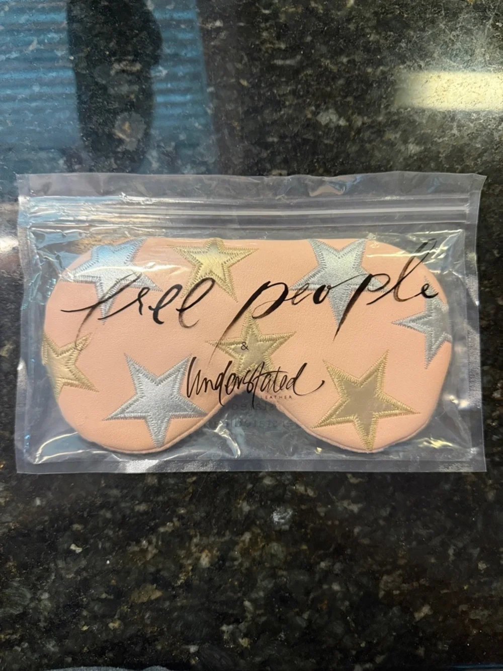 Free People Pink Star Embroidered cooling pack Sleep Mask
